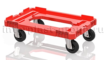 Тележка пластиковая с отверстием без тормозов усиленная красная в Старом Осколе