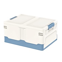 Ящик пластиковый складной белый, дно синее, 480х360х240 мм в Старом Осколе Ящик пластиковый складной белый, дно синее, 480х360х240 мм в Старом Осколе