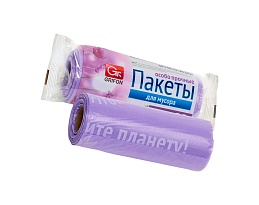 Мешки для мусора 35 л, ароматизированные, сиреневые, в рулоне 20 шт., ПНД, 12 мкм, 560х530 мм, GRIFON Полевые Цветы, 100-034 в Старом Осколе