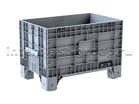 Контейнер iBox сплошной на ножках с пробкой серый в Старом Осколе