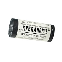 Мешки для мусора 30 л, черные, в рулоне 20 шт., ПНД, 7 мкм, 560х440 мм, Крепаномъ, 4607075710580 в Старом Осколе Мешки для мусора 30 л, черные, в рулоне 20 шт., ПНД, 7 мкм, 560х440 мм, Крепаномъ, 4607075710580 в Старом Осколе