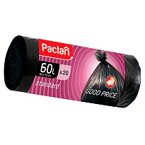 Мешки для мусора 60 л, черные, в рулоне 20 шт., ПНД, 7,4 мкм, 720х600 мм, PACLAN, 600820 в Старом Осколе Мешки для мусора 60 л, черные, в рулоне 20 шт., ПНД, 7,4 мкм, 720х600 мм, PACLAN, 600820 в Старом Осколе