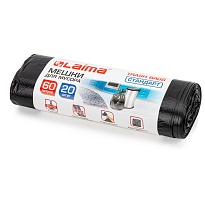 Мешки для мусора 60 л, черные, в рулоне 20 шт., ПНД, 10 мкм, 700х600 мм, LAIMA, 601381 в Старом Осколе