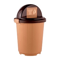 Мусорный бак с крышкой - клавишей 105 л бежевый 105 бежевый в Старом Осколе