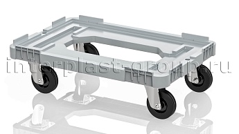 Тележка пластиковая с отверстием без тормозов серая в Старом Осколе