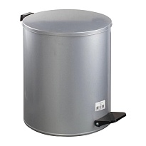 Ведро для мусора с педалью, усиленное, Титан, 15 л, серое, оцинкованная сталь в Старом Осколе