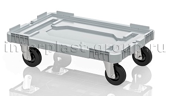 Тележка пластиковая сплошная без тормозов серая в Старом Осколе