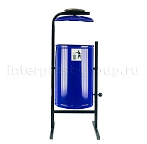 Урна уличная металлическая 21 л круглая с пепельницей синяя в Старом Осколе