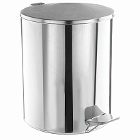 Ведро для мусора с педалью, усиленное, ТИТАН, 7 л, кольцо под мешок, нержавеющая сталь, хром в Старом Осколе