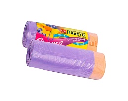 Мешки для мусора 35 л, ароматизированные, Лаванда, сиреневые, в рулоне 10 шт., ПНД, 12 мкм, 560х530 мм, GRIFON Aroma, 101-080 La в Старом Осколе