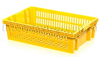 Ящик для овощей, фруктов и хлеба Евролоток желтый в Старом Осколе Ящик для овощей, фруктов и хлеба Евролоток желтый в Старом Осколе