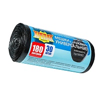 Мешки для мусора 180 л, с ушками, черные, в рулоне 30 шт., ПНД, 20 мкм, 1150х800 мм, Крепак, 4607075710399 в Старом Осколе Мешки для мусора 180 л, с ушками, черные, в рулоне 30 шт., ПНД, 20 мкм, 1150х800 мм, Крепак, 4607075710399 в Старом Осколе