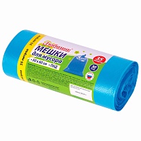 Мешки для мусора 35 л, синие, в рулоне 30 шт., ПНД, 10 мкм, 600х500 мм, Любаша, 608091 в Старом Осколе