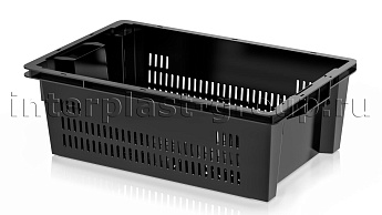 Ящик универсальный для овощей, фруктов и хлеба перфорированный черный в Старом Осколе Ящик универсальный для овощей, фруктов и хлеба перфорированный черный в Старом Осколе