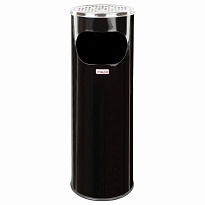 Урна с пепельницей 18 литров, нержавеющая сталь, черная, LAIMA PROFESSIONAL в Старом Осколе