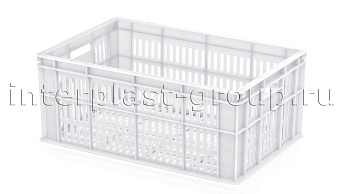 Ящик для молока, мяса, овощей и фруктов большая перфорация дно перфорированное белый в Старом Осколе