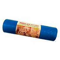 Мешки для мусора 100 л, с завязками, синие, в рулоне 10 шт., ПВД, 40 мкм, 840х670 мм, Концепция Быта Vitalux, 604933 в Старом Осколе