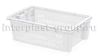 Ящик универсальный для овощей, фруктов и хлеба перфорированные стенки сплошное дно белый в Старом Осколе