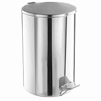 Ведро для мусора с педалью, усиленное, ТИТАН, 10 л, кольцо под мешок, нержавеющая сталь, хром в Старом Осколе Ведро для мусора с педалью, усиленное, ТИТАН, 10 л, кольцо под мешок, нержавеющая сталь, хром в Старом Осколе